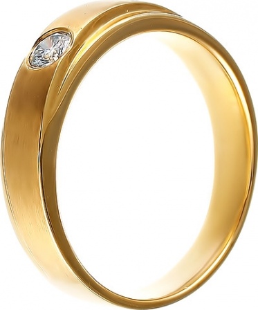Кольцо с 1 бриллиантом из жёлтого золота (арт. 749830)