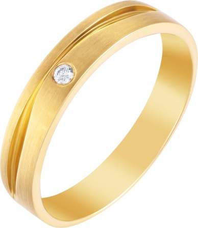Кольцо с 1 бриллиантом из жёлтого золота (арт. 749951)