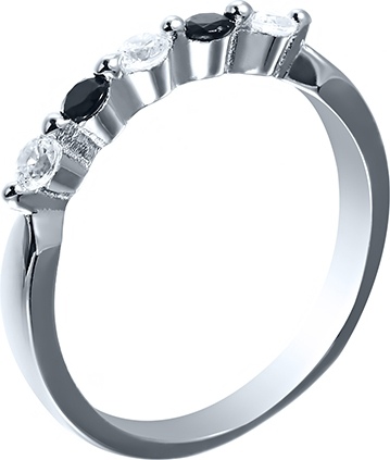 Кольцо с фианитами из серебра (арт. 757751)