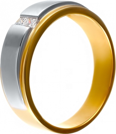 Кольцо с 2 бриллиантами из комбинированного золота (арт. 759714)
