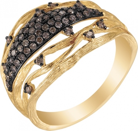 Кольцо с 72 бриллиантами из жёлтого золота (арт. 760101)