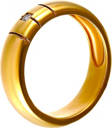 Кольцо с 1 бриллиантом из жёлтого золота (арт. 760946)