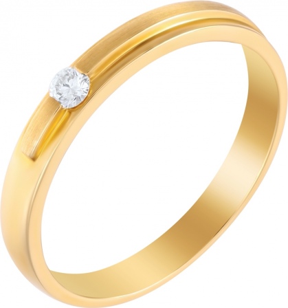 Кольцо с 1 бриллиантом из жёлтого золота (арт. 761517)