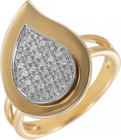 Кольцо с 30 бриллиантами из жёлтого золота (арт. 764199)