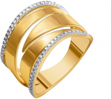 Кольцо с 54 бриллиантами из жёлтого золота (арт. 766208)