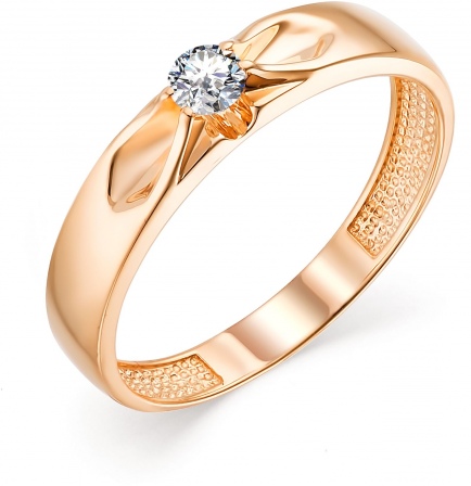 Кольцо с 1 бриллиантом из красного золота (арт. 801177)