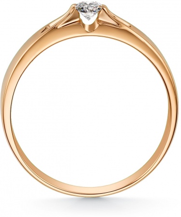 Кольцо с 1 бриллиантом из красного золота (арт. 801177)