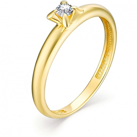 Кольцо с 1 бриллиантом из жёлтого золота (арт. 801283)