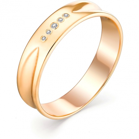 Кольцо с 5 бриллиантами из красного золота (арт. 801316)