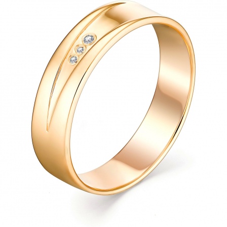 Кольцо с 3 бриллиантами из красного золота (арт. 801431)