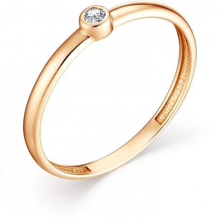 Кольцо с 1 бриллиантом из красного золота (арт. 801453)