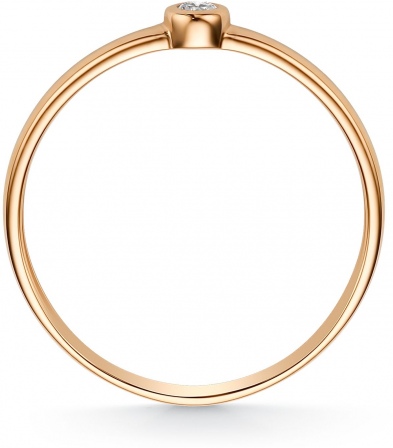 Кольцо с 1 бриллиантом из красного золота (арт. 801453)