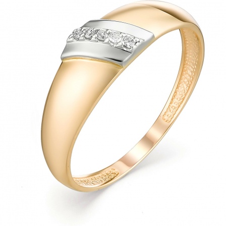 Кольцо с 5 бриллиантами из красного золота (арт. 801605)