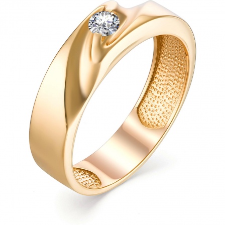 Кольцо с 1 бриллиантом из красного золота (арт. 801635)