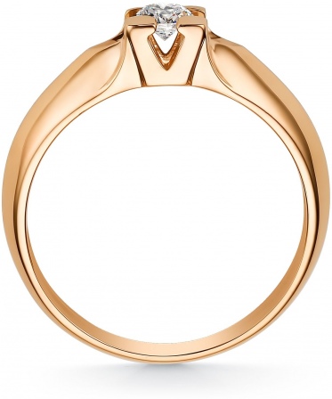 Кольцо с 1 бриллиантом из красного золота (арт. 801909)