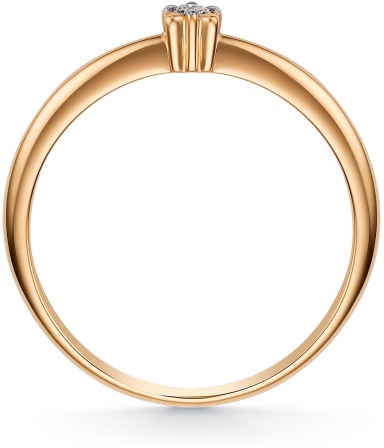 Кольцо с 1 бриллиантом из красного золота (арт. 802155)