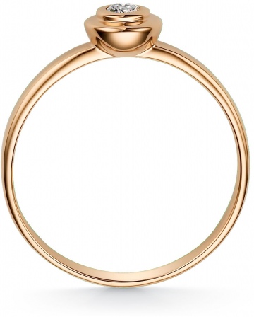 Кольцо с 1 бриллиантом из красного золота (арт. 802165)