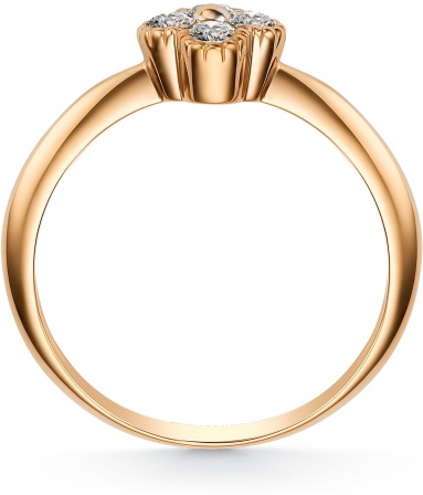 Кольцо с 4 бриллиантами из красного золота (арт. 802215)