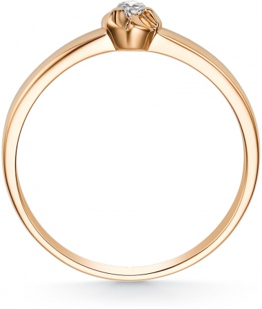Кольцо с 1 бриллиантом из красного золота (арт. 802332)