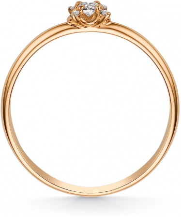 Кольцо с 5 бриллиантами из красного золота (арт. 802419)