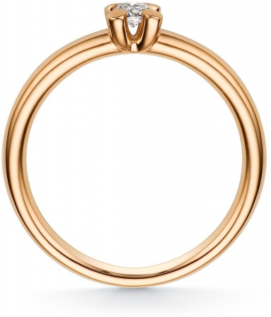 Кольцо с 1 бриллиантом из красного золота (арт. 802420)