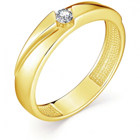 Кольцо с 1 бриллиантом из жёлтого золота (арт. 802442)