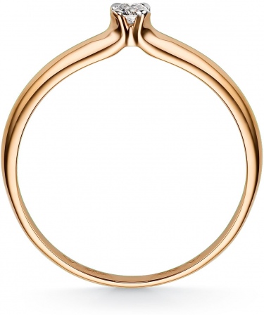 Кольцо с 1 бриллиантом из красного золота (арт. 802517)