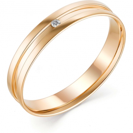 Кольцо с 1 бриллиантом из красного золота (арт. 802547)
