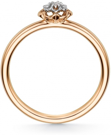 Кольцо с 1 бриллиантом из красного золота (арт. 802555)