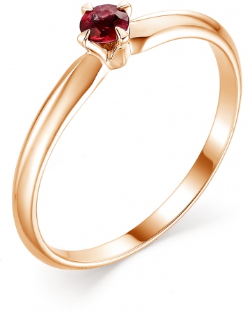 Кольцо с 1 рубином из красного золота (арт. 803105)