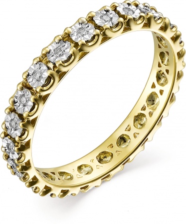 Кольцо с 22 бриллиантами из жёлтого золота (арт. 803304)