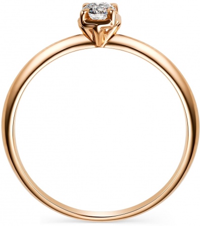 Кольцо с 1 бриллиантом из красного золота (арт. 803804)