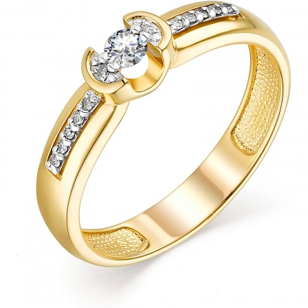 Кольцо с 13 бриллиантами из жёлтого золота (арт. 804310)