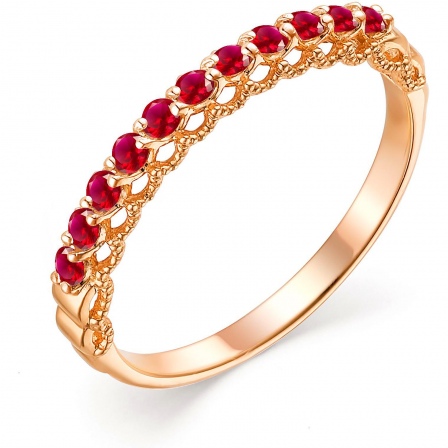 Кольцо с 11 рубинами из красного золота (арт. 804734)