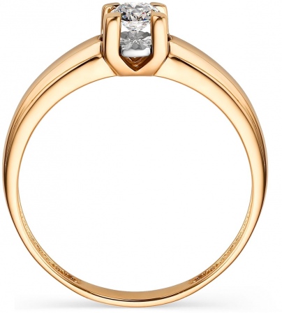 Кольцо с 1 бриллиантом из красного золота (арт. 804947)