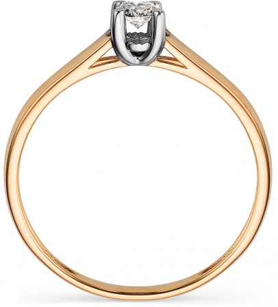 Кольцо с 1 бриллиантом из красного золота (арт. 804953)