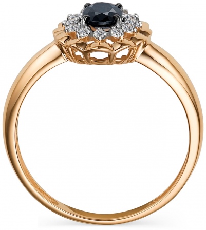 Кольцо с сапфиром и бриллиантами из красного золота (арт. 805028)