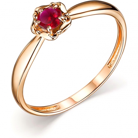 Кольцо с 1 рубином из красного золота (арт. 805386)