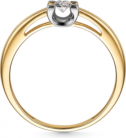 Кольцо с 1 бриллиантом из жёлтого золота (арт. 806137)