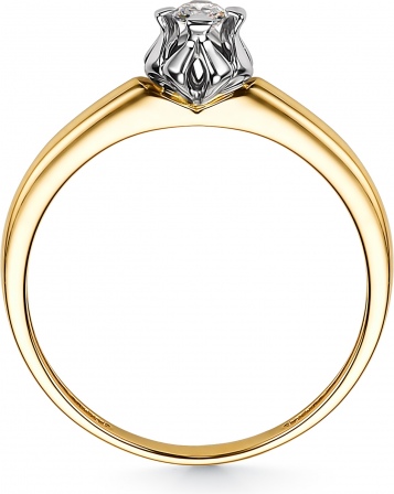 Кольцо с 1 бриллиантом из жёлтого золота (арт. 806159)