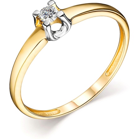 Кольцо с 1 бриллиантом из жёлтого золота (арт. 806179)