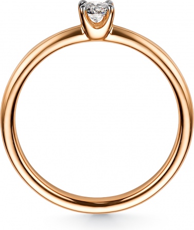 Кольцо с 1 бриллиантом из красного золота (арт. 806229)