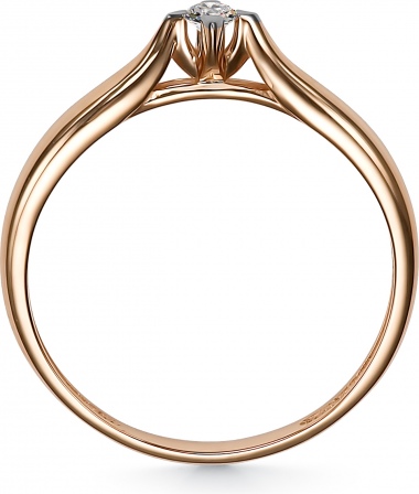Кольцо с 1 бриллиантом из красного золота (арт. 806860)