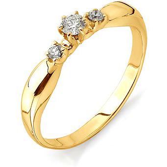 Кольцо с бриллиантом из красного золота (арт. 810161)
