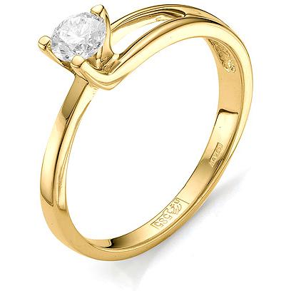 Кольцо с бриллиантом из желтого золота (арт. 810281)