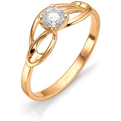 Кольцо с бриллиантом из красного золота (арт. 810599)