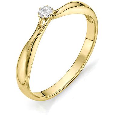 Кольцо с бриллиантом из желтого золота (арт. 811410)