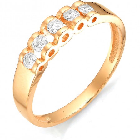 Кольцо с бриллиантами из красного золота 585 пробы (арт. 813839)