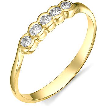 Кольцо с бриллиантами из желтого золота 585 пробы (арт. 813844)