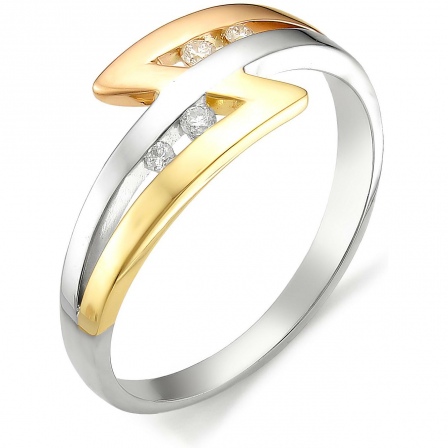 Кольцо с бриллиантами из комбинированного золота (арт. 815164)